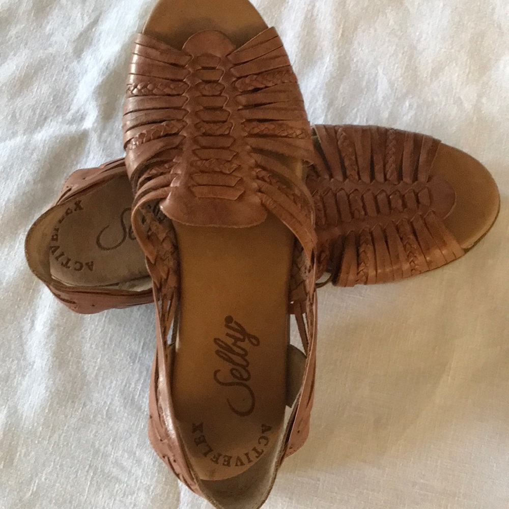 Beautiful brown leather huarache shoes